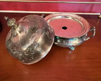 Antique Silver-Plated Butter Dish with Domed Lid by Homan Manufacturing Co.