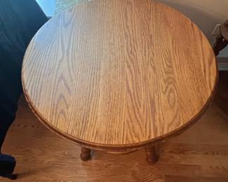 Oak Pedestal Side Table
