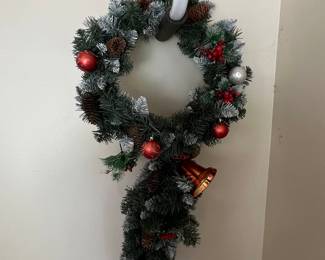 Vintage Christmas Wreath with Ornaments and Bell