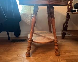 Oak Pedestal Side Table