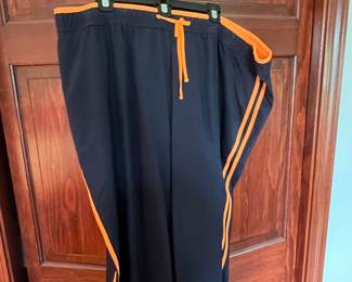 Maaji Kike Navy Blue & Orange Striped Athletic Shorts 3X/3XG