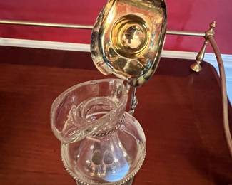 Victorian Silver-Plated and Glass Creamer or Sauce Pitcher