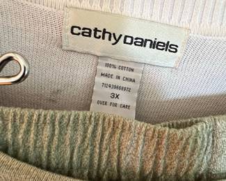 Cathy Daniels Women's Cotton Floral Cardigan and Top Set