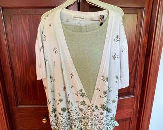 Cathy Daniels Women's Floral Print Cardigan and Top Set