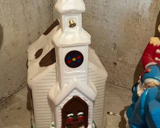 Vintage Empire 41 Blow Mold Lighted Church Christmas Decoration
