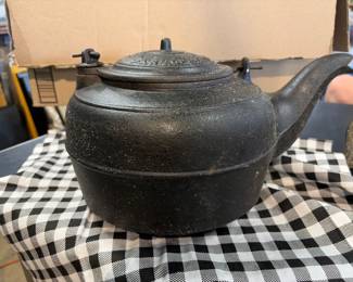 Cast iron tea kettle dated 1861