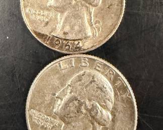 Two silver quarters