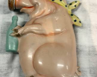 Late 19th century, German porcelain pig flask