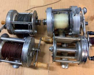 4 antique fishing reels
