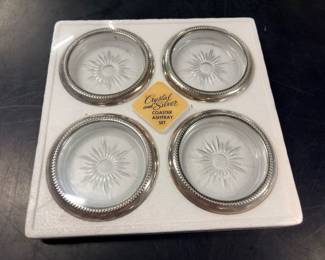 Nice silver plate, ashtrays or coasters