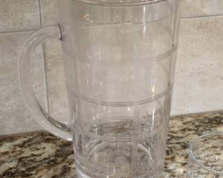 Anchor Hocking Tartan Clear Glass Pitcher with Lid