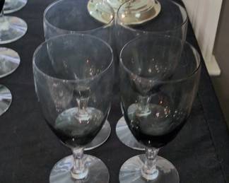 Fostoria Smoke Colored Wine Glasses
