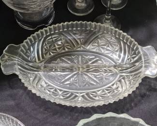 Anchor Hocking Stars and Bars Relish Dish