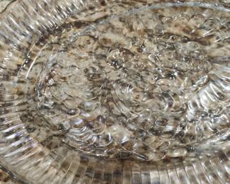 Vintage Glass Turkey Platter with Thanksgiving Turkey Motif