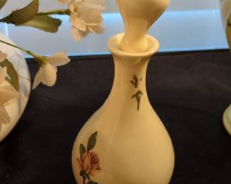 Vintage Lenox Rhodora Porcelain Perfume Bottle with Rose Decal