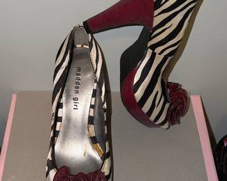 Madden Girl KARLLA Zebra Print Peep-Toe Heels