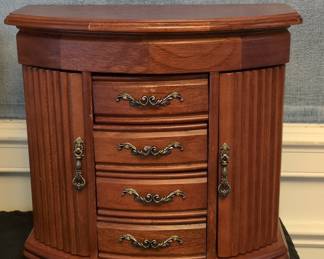 Mele & Co. Heloise Wooden Jewelry Box with Mirror and Drawers