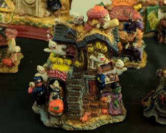 Spooky Hollow Halloween Train Station Figurine