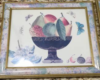 Pair of Framed Still Life Prints of Fruit