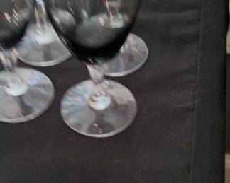 Fostoria Smoke Colored Wine Glasses