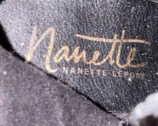 Nanette Lepore Black Embroidered Butterfly and Floral Ankle Boots