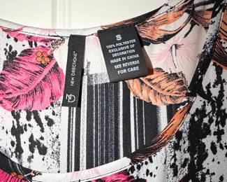 New Directions Women's Floral Print Tank Top with Fringe