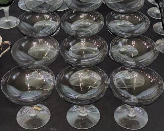 Fostoria Debutante Gray Champagne Coupe Set