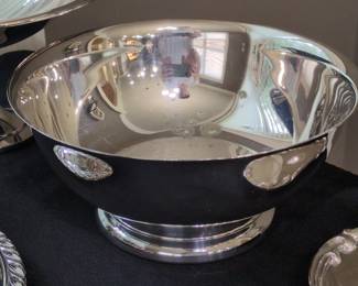 Silver Plated Footed Bowl with Ornate Appliques