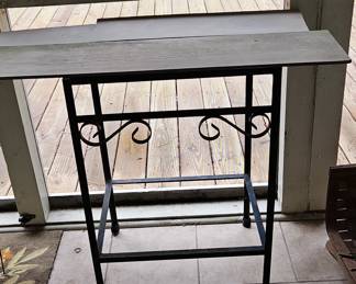 Console Table with Wrought Iron Base