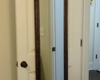Over-the-Door Mirror with Faux Wood Frame - Bronze Finish