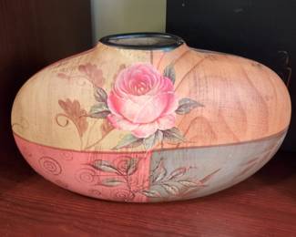Decorative Ceramic Vase with Rose Motif