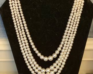 Four-Strand Faux Pearl Necklace