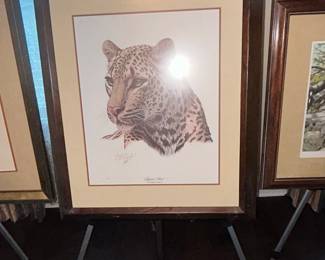 Leopard Portrait and Mountain Lions Print by Richard Timm