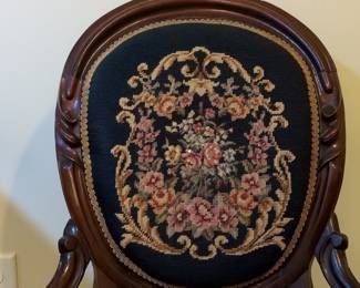 Victorian Needlepoint Parlor Chair