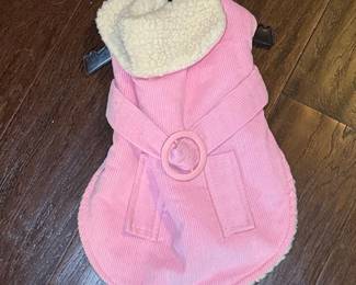 Pink Corduroy Dog Jacket with Sherpa Collar