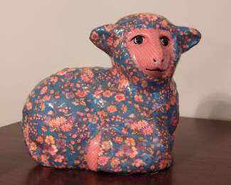 Floral Ceramic Sheep Figurine