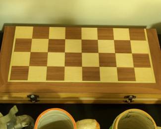 Wooden Chess Set with Folding Board