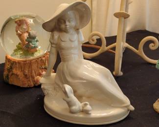 Ceramic Figurine of a Girl with a Rabbit