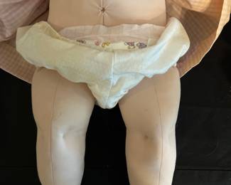 Vintage Cloth Body Doll with Pink Gingham Dress