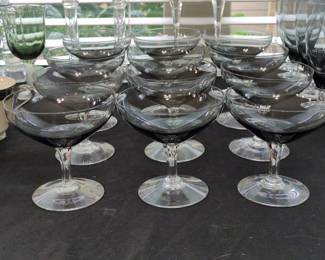Fostoria Debutante Gray Champagne Coupe Set