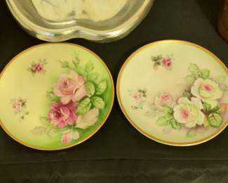 Thomas Sevres Bavaria Hand-Painted Rose Plates