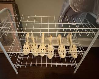 Vintage Shoe Tree Rack with 6 Shoe Trees