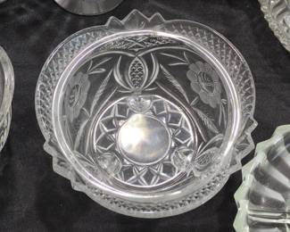 Vintage Cut Crystal Footed Bowl