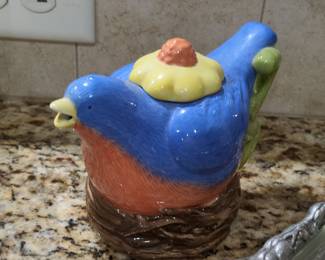 Vintage Meridian Ceramics Bluebird Teapot