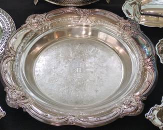 Pyrex "Old English" Silver-Plated Serving Tray