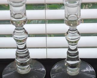 Crystal Clear Importing Co. Inc. Mouth-Blown Crystal Candlesticks