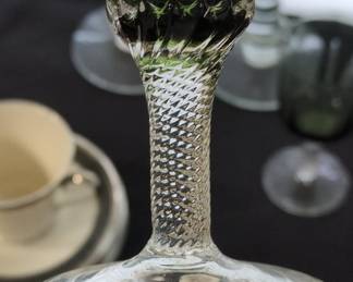 Sasaki Coronation Smoke Green Wine Glasses with Twisted Stems