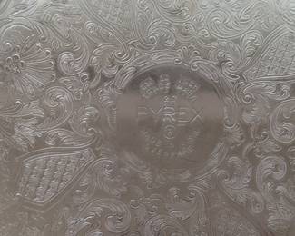 Pyrex "Old English" Silver-Plated Serving Tray