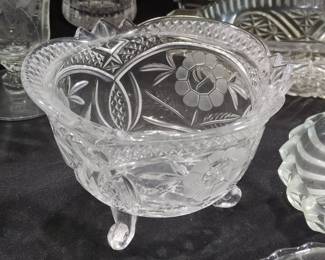 Vintage Cut Crystal Footed Bowl