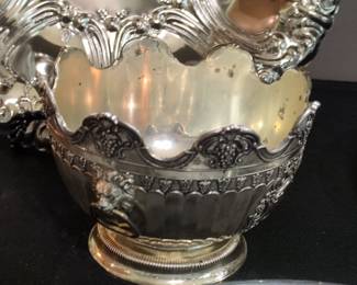 Silver-Plated Monteith Bowl with Lion Head Handles